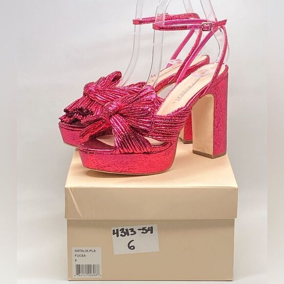 Loeffler Randall Natalia Pleated Bow Platform Sandals size 6 - Picture 14 of 16